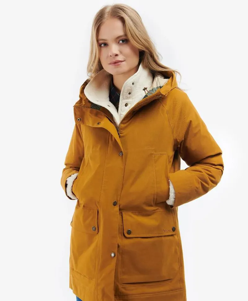 Barbourt Winter Beadnell Waterproof Coat in Dijon-7
